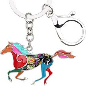 Horse Key chain Purse Charm Multi Color‎ Equestrian